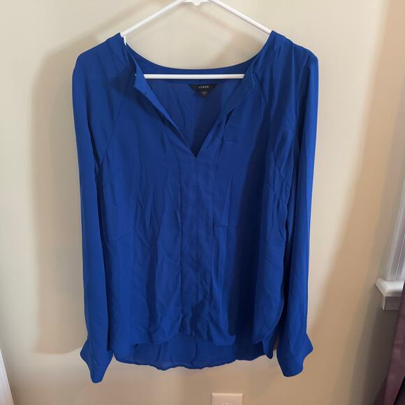 Guess Royal Blue Blouse with Cutouts Size Large - Picture 2 of 7